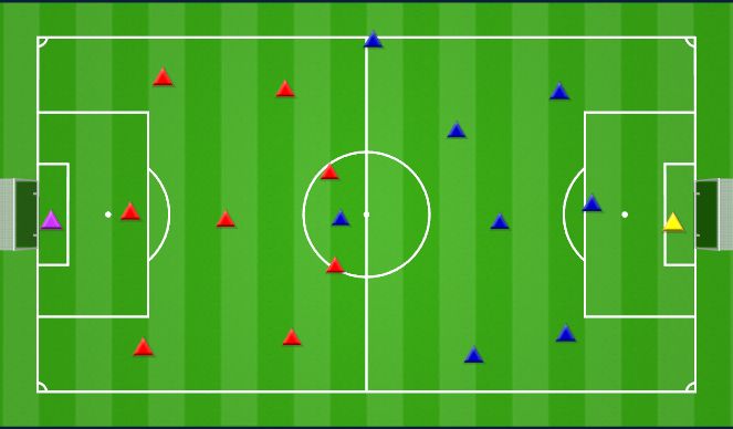 Football/Soccer Session Plan Drill (Colour): REDUCED GAME 7v7 or 9v9