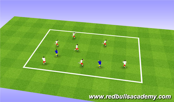 Football/Soccer Session Plan Drill (Colour): warm up TAG