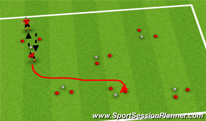 Football/Soccer Session Plan Drill (Colour): Passing through gates