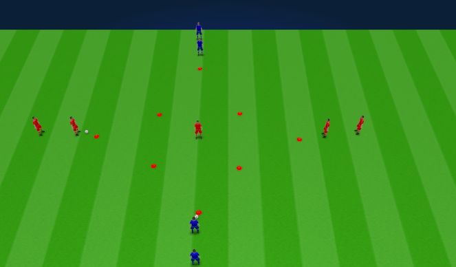 Football/Soccer Session Plan Drill (Colour): One on one continuous