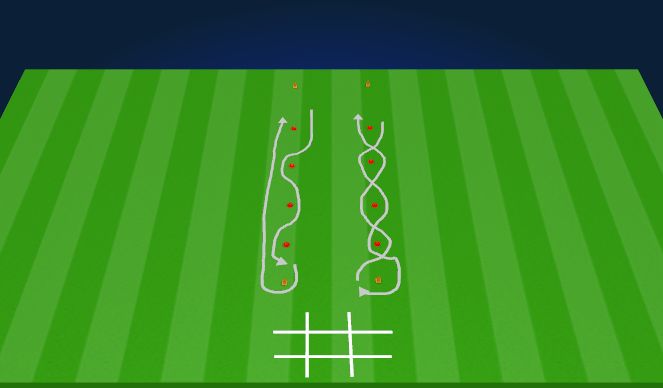 Football/Soccer Session Plan Drill (Colour): Skill Relay with Tic-Tac-Toe