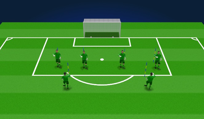 Football/Soccer Session Plan Drill (Colour): Tall Pole Shooting 