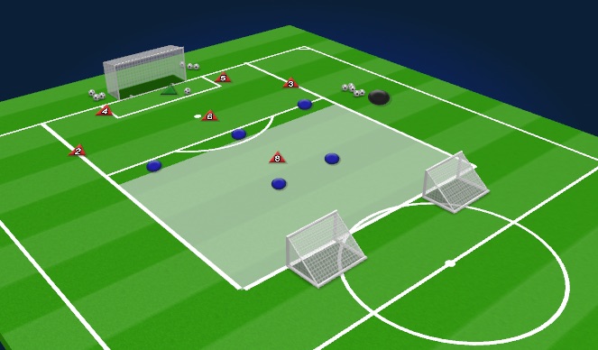 Football/Soccer Session Plan Drill (Colour): 7v5 build up