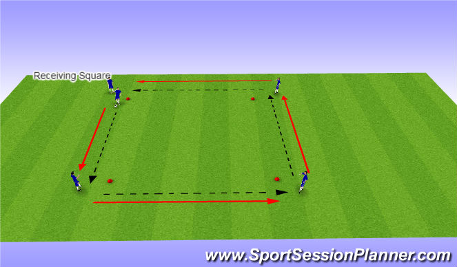 Football/Soccer Session Plan Drill (Colour): Receiving Square