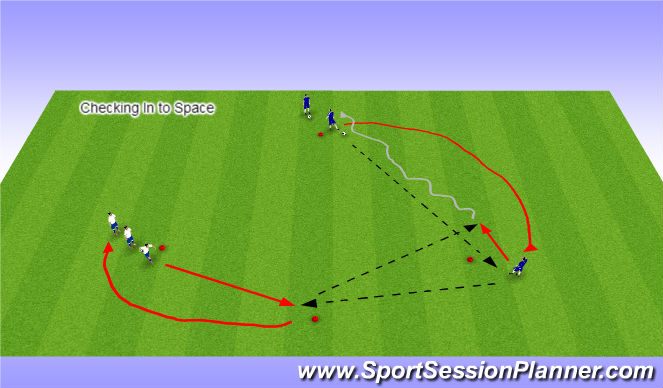 Football/Soccer Session Plan Drill (Colour): Checking Into space