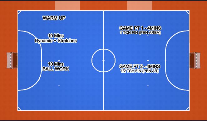 Futsal Session Plan Drill (Colour): Warm Up