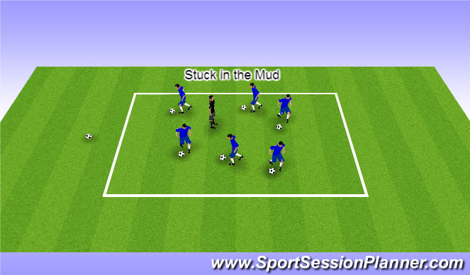 Football/Soccer Session Plan Drill (Colour): Stuck in the Mud