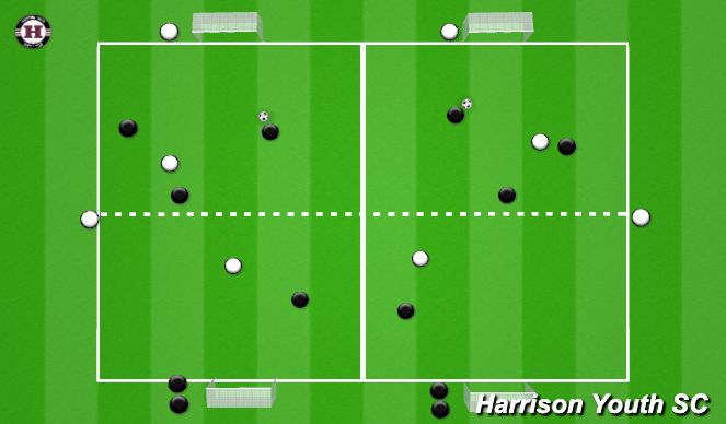 Football/Soccer Session Plan Drill (Colour): Combination Play to Finish Small Sided Game