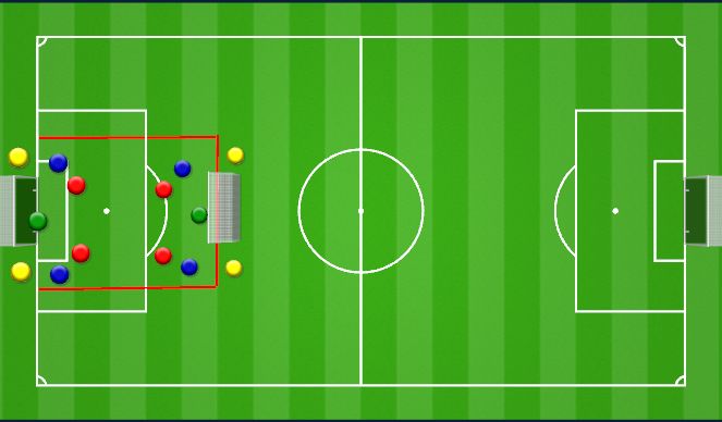 Football/Soccer Session Plan Drill (Colour): 4vs4+4N