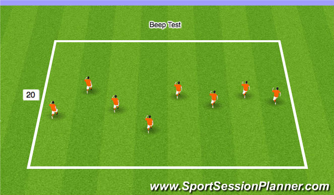 Football/Soccer Session Plan Drill (Colour): Stage 2 - Bleep Test