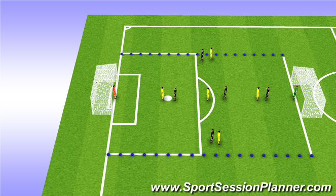 Football/Soccer Session Plan Drill (Colour): Free Play - 6v6