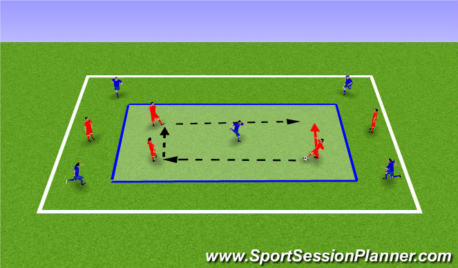 Football/Soccer Session Plan Drill (Colour): Keep Ball & Fitness