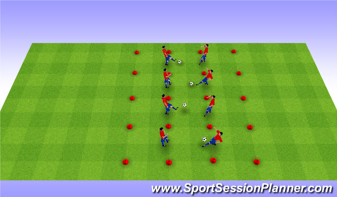 Football/Soccer Session Plan Drill (Colour): 1V1V1