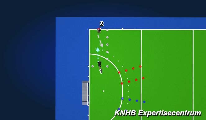 Hockey Session Plan Drill (Colour): 1 op 1 (10 min)