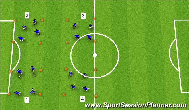 Football/Soccer Session Plan Drill (Colour): Balance and Co-ordination Warm up