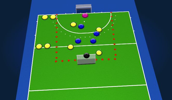 Hockey Session Plan Drill (Colour): Play the situation! Up or Down?!