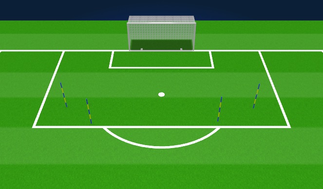 Football/Soccer Session Plan Drill (Colour): Wide Cross to Play Central for strike through gates 