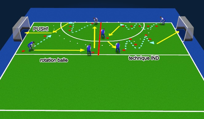 Hockey Session Plan Drill (Colour): U9