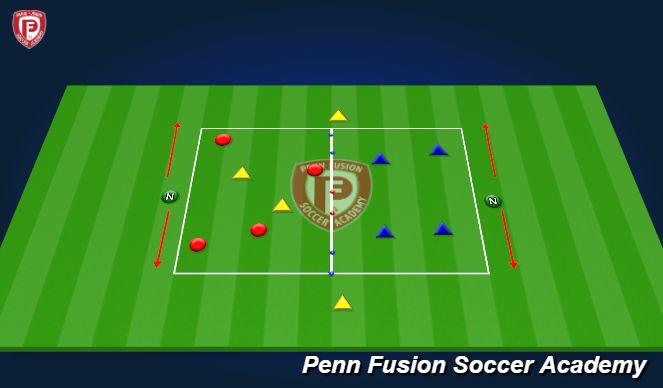 Football/Soccer Session Plan Drill (Colour): 4+N vs 2 possession game with purpose