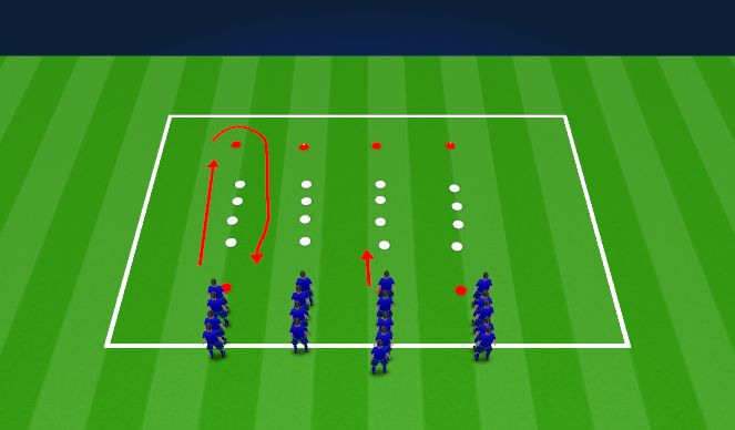 Football/Soccer Session Plan Drill (Colour): warm up 10 min