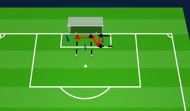 Football/Soccer Session Plan Drill (Colour): Protecting the Goal-Handling and Footwork