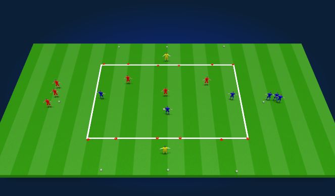 Football/Soccer Session Plan Drill (Colour): 3v3's + Gks as targets