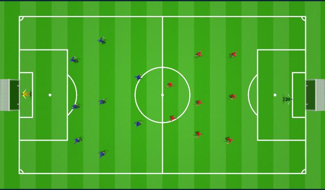 Football/Soccer Session Plan Drill (Colour): 9 v 9 