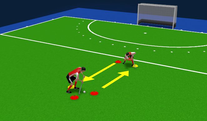 Hockey Session Plan Drill (Colour): Reverse passing/receiving