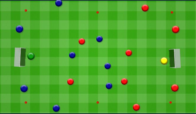 Football/Soccer Session Plan Drill (Colour): Interval game 4v4+4. Gra interwałowa z bokami.