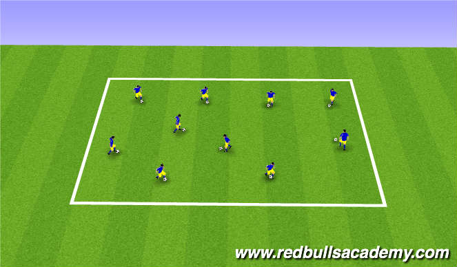 Football/Soccer Session Plan Drill (Colour): Warm Up - Musical Chairs