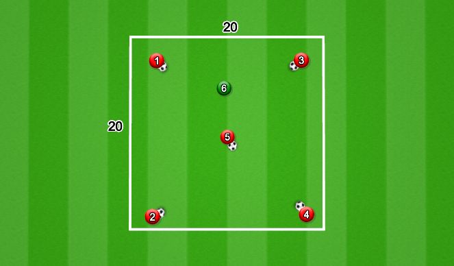 Football/Soccer Session Plan Drill (Colour): Warm Up - Monkey in the Middle