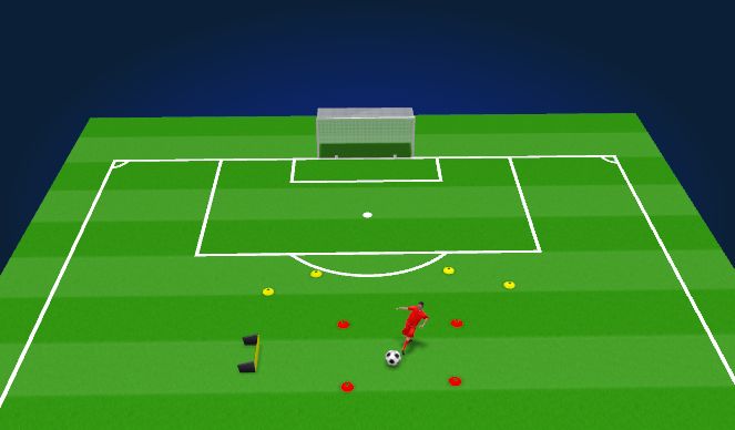 Football/Soccer Session Plan Drill (Colour): Set up for shooting after ball control.