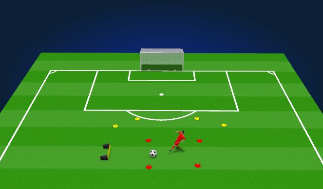 Football/Soccer Session Plan Drill (Colour): Control and shoot