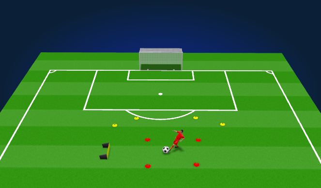 Football/Soccer Session Plan Drill (Colour): Control and shoot (opposite side)