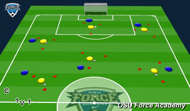 Football/Soccer Session Plan Drill (Colour): 1-C