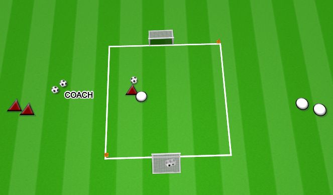 Football/Soccer Session Plan Drill (Colour): 1 v1 RED VS BLUE