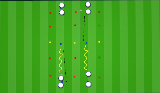 Football/Soccer Session Plan Drill (Colour): Dribbling Warm-Up Phase 1