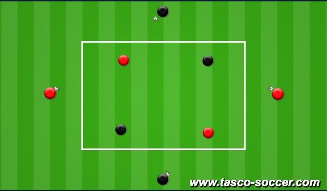 Football/Soccer Session Plan Drill (Colour): Passing and Receiving Variation 1