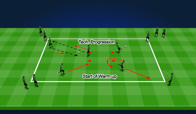 Football/Soccer Session Plan Drill (Colour): Warm up