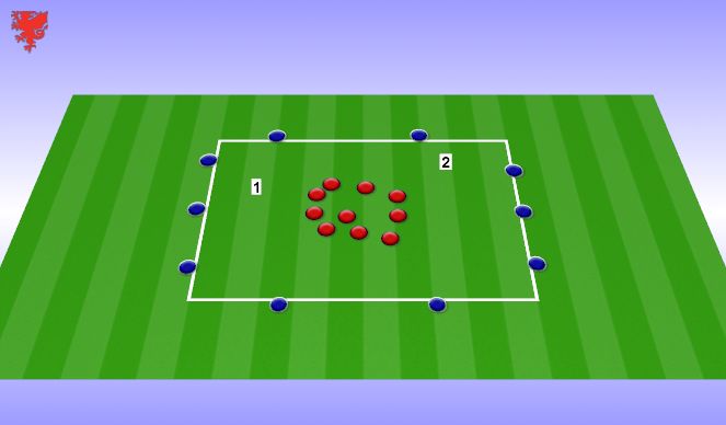 Football/Soccer Session Plan Drill (Colour): Passing recieving technical
