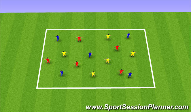 Football/Soccer Session Plan Drill (Colour): Technical - Passing - Opposed