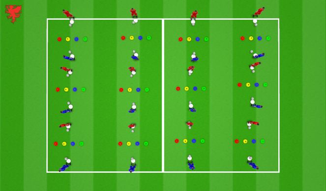 Football/Soccer Session Plan Drill (Colour): Technical (with the ball)