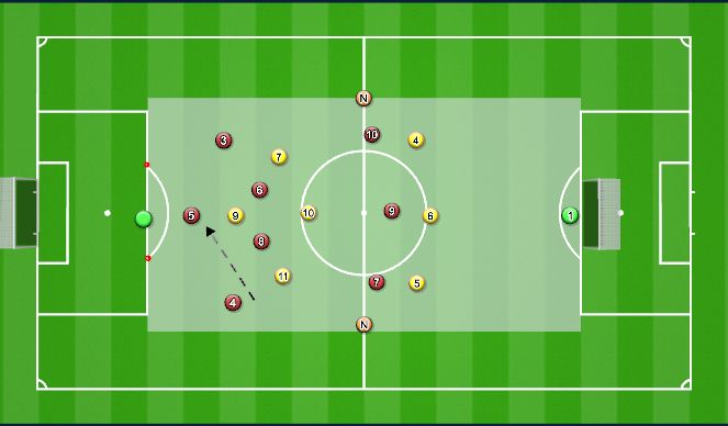 Football/Soccer Session Plan Drill (Colour): 8vs7+2