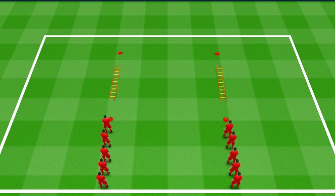 Football/Soccer Session Plan Drill (Colour): Physical Literacy - Ladder Exercises