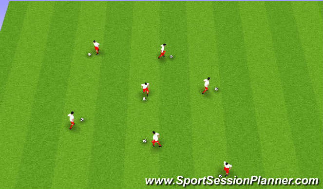 Football/Soccer Session Plan Drill (Colour): Open Dribbling