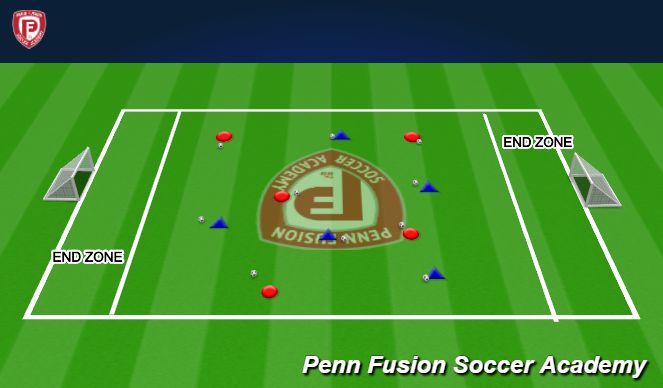 Football/Soccer Session Plan Drill (Colour): RWB - Skill Phase