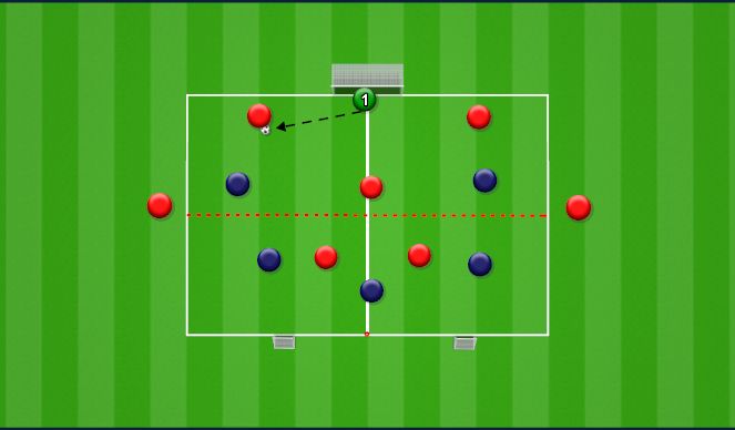 Football/Soccer Session Plan Drill (Colour): 8v6 Pressing