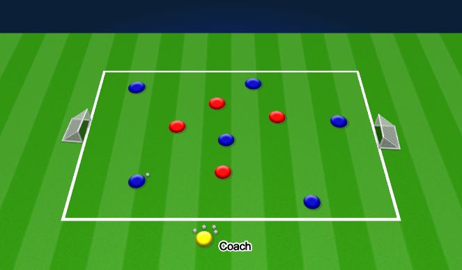 Football/Soccer Session Plan Drill (Colour): 6v4 Rondo W/ Puggs