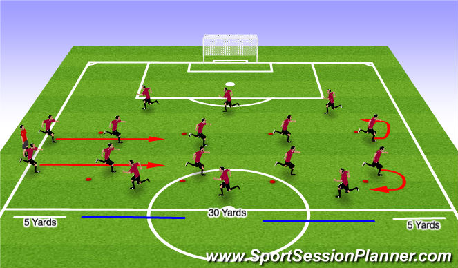 Football/Soccer Session Plan Drill (Colour): FIFA 11 Warm-Up