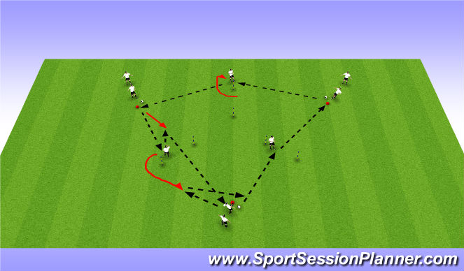 Football/Soccer Session Plan Drill (Colour): Triangles with Gates